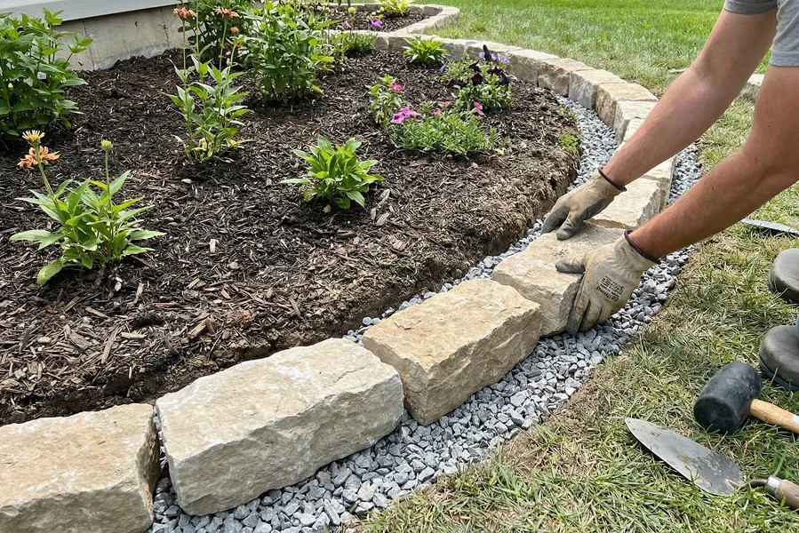 stone garden edging